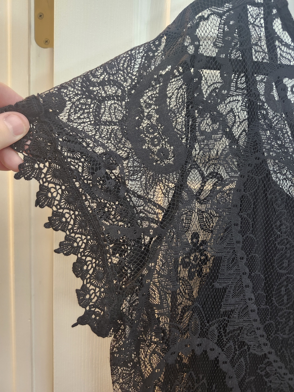 Torrid Black Lace Maxi Dress with Sheer Overlay, Torrid 3 = 3X, NWT - Picture 7 of 10